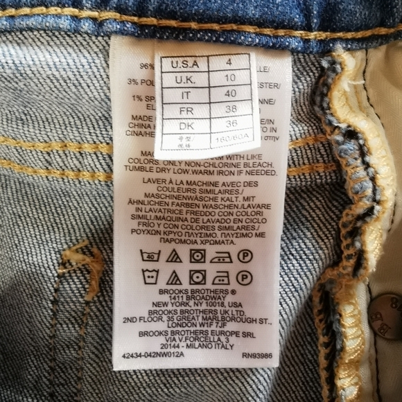 Brooks Brothers Red Fleece Mid-Rise Straight Leg Jeans - Sz 4 - Picture 7 of 8